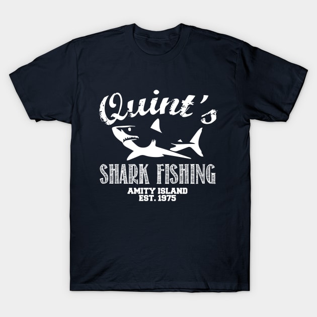 Jaws - Quint's Shark Fishing T-Shirt by mymainmandeebo